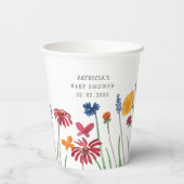 Gobelets En Papier Petit Fleur sauvage Joli bébé Baby shower fille (Verso)