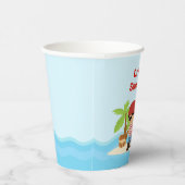 Gobelets En Papier Petit garçon afro-américain pirate en rouge (Droite)