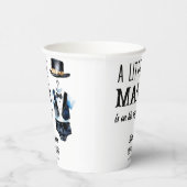 Gobelets En Papier Petit homme baby shower noir tuxedo monogrammed (Droite)