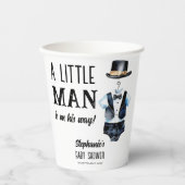 Gobelets En Papier Petit homme baby shower noir tuxedo monogrammed (Recto)