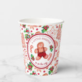 Gobelets En Papier Petit Man Gingpain Baby shower de Noël (Verso)