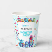 Gobelets En Papier Petit Monster Garçon Anniversaire Coupes de papier (Verso)