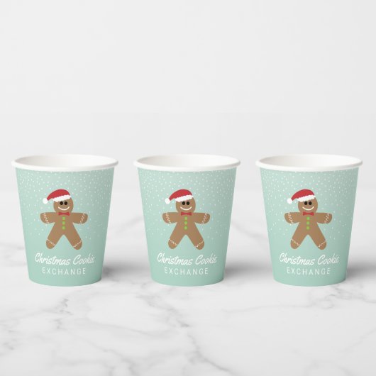 Gobelets En Papier Petit pain d'épice homme Noël Cookie Exchange Pap (Multi)