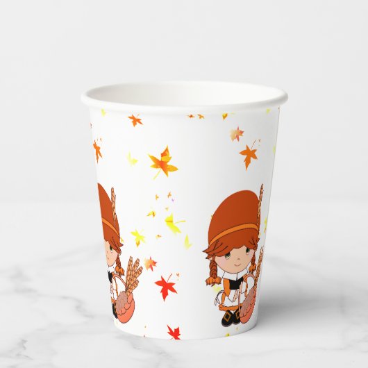 Gobelets En Papier Petit pèlerin Thanksgiving sur mesure (Verso)