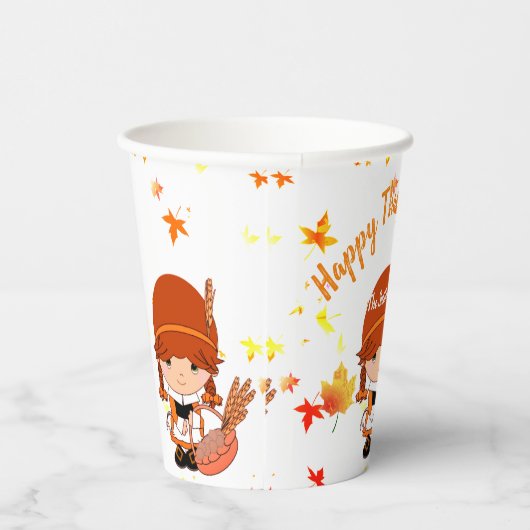 Gobelets En Papier Petit pèlerin Thanksgiving sur mesure (Droite)
