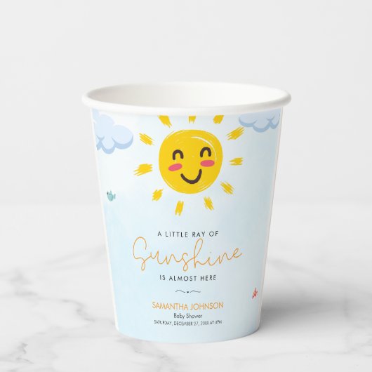 Gobelets En Papier Petit rayon de soleil (Verso)