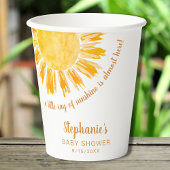 Gobelets En Papier Petit Rayon De Soleil Aquarelle Baby shower Soleil