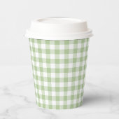 Gobelets En Papier Petit Sage et Gingham Blanc (Gauche)