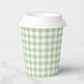 Gobelets En Papier Petit Sage et Gingham Blanc (Droite)