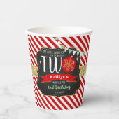 Gobelets En Papier Petit Snowflake Turning 2 ! Noël 2 Anniversaire (Recto)