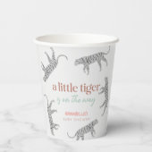 Gobelets En Papier Petit Tiger Baby shower gris moderne (Verso)