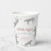 Gobelets En Papier Petit Tiger Baby shower gris moderne (Recto)