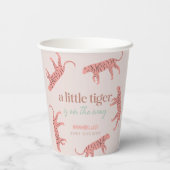 Gobelets En Papier Petit Tigre moderne Baby shower fille rose (Verso)