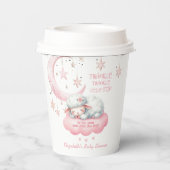 Gobelets En Papier Petite agneau Twinkle Twinkle rose fille Baby show (Verso)