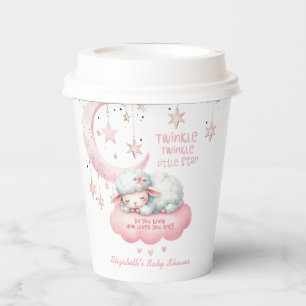 Gobelets En Papier Petite agneau Twinkle Twinkle rose fille Baby show