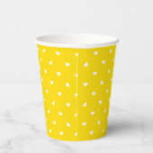 Gobelets En Papier Petite coeur sur des tasses de papier jaune vif (Droite)