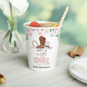 Gobelets En Papier Petite Cowgirl Baby Shower Floral Western