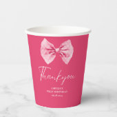 Gobelets En Papier Petite fête fleurie de Bow rose Onedering annivers (Recto)