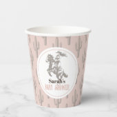 Gobelets En Papier Petite fille Baby shower Western rose fille (Recto)