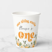 Gobelets En Papier Petite mignonne 1er anniversaire oranges d'agrumes (Verso)