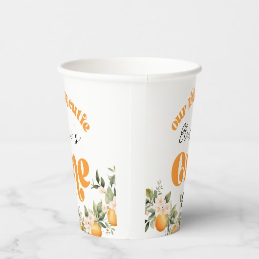 Gobelets En Papier Petite mignonne 1er anniversaire oranges d'agrumes (Droite)
