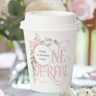 Gobelets En Papier petite miss onderful Elegant Girl 1er anniversaire