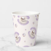 Gobelets En Papier Petite perle Aquarelle pourpre Coquillage bébé Sho (Verso)