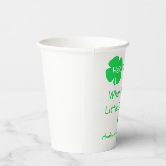 Gobelets En Papier Petite révélation Shamrock sur le genre (Droite)