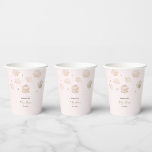 Gobelets En Papier Petites coquilles de perles points Baby Shower