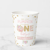 Gobelets En Papier Petites filles Citrouilles 1er anniversaire (Verso)