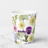 Gobelets En Papier Petites tasses de papier baby shower à thème Fleur (Verso)