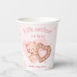 Gobelets En Papier Petites tasses de papier Baby shower rose