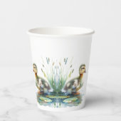 Gobelets En Papier Petites tasses de papier canard Baby shower fille (Verso)