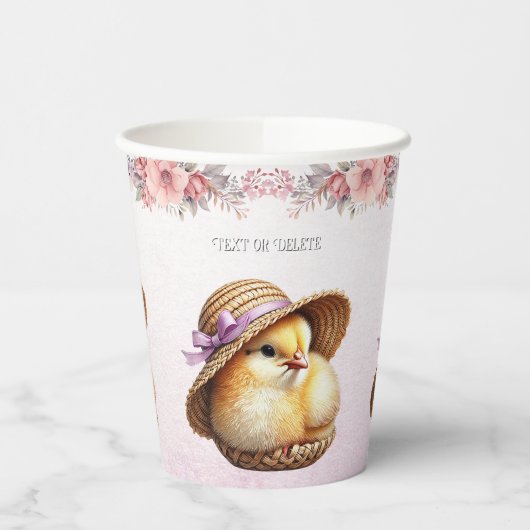 Gobelets En Papier Petites tasses de papier de ruban rose chic (Gauche)