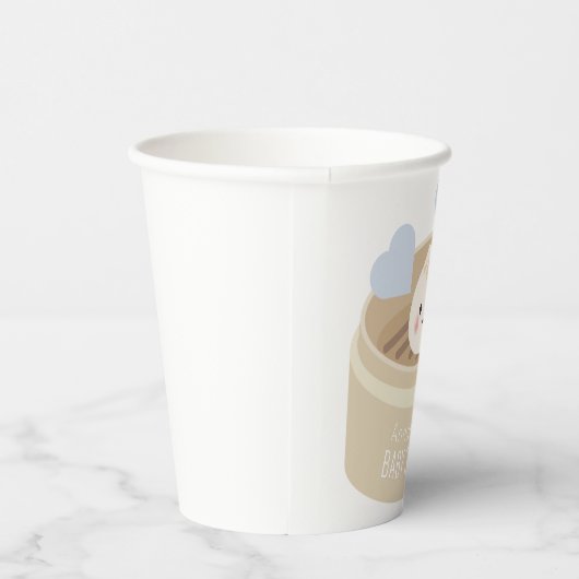 Gobelets En Papier Petites tasses en papier Baby shower bleu à dumpin (Droite)