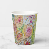 Gobelets En Papier Petits Coeurs et Fleurs Tasses en Papier (Verso)