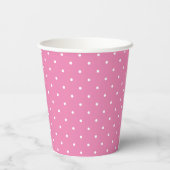 Gobelets En Papier Petits points blancs sur rose (Verso)