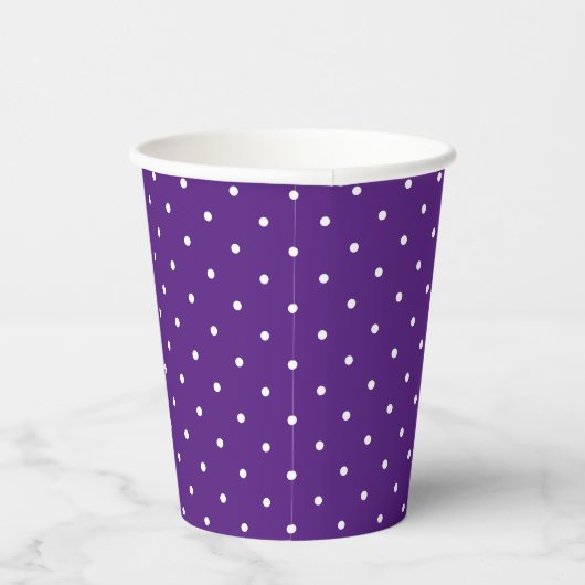 Gobelets En Papier Petits points blancs sur violet (Droite)