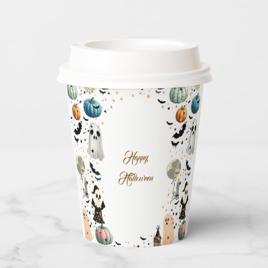 Gobelets En Papier Peu de BOO est dû Citrouille Éffrayant Baby showe (Verso)