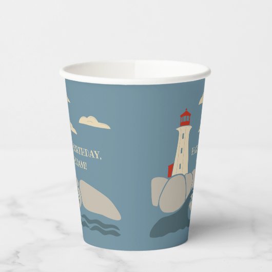 Gobelets En Papier Phare sur une côte rocheuse (Gauche)