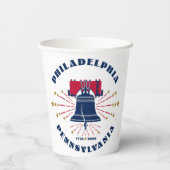 Gobelets En Papier Philadelphie Liberty Bell Patriotique Tasse en pap (Verso)