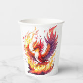 Gobelets En Papier Phoenix Fire Bird Anniversaire (Recto)