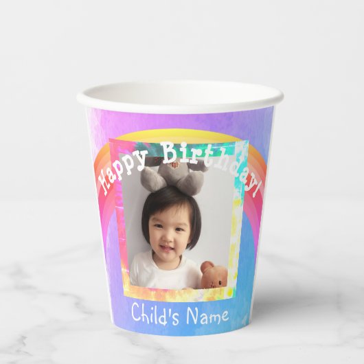 Gobelets En Papier Photo Birthday Paper Cups (Recto)