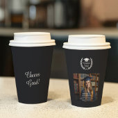 Gobelets En Papier Photo de Graduation de l'Emblème de Laurel Classy