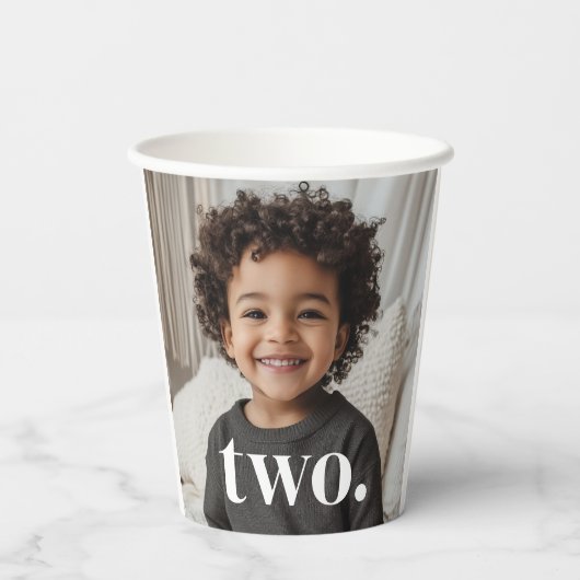 Gobelets En Papier Photo du 2e anniversaire - deux (Verso)