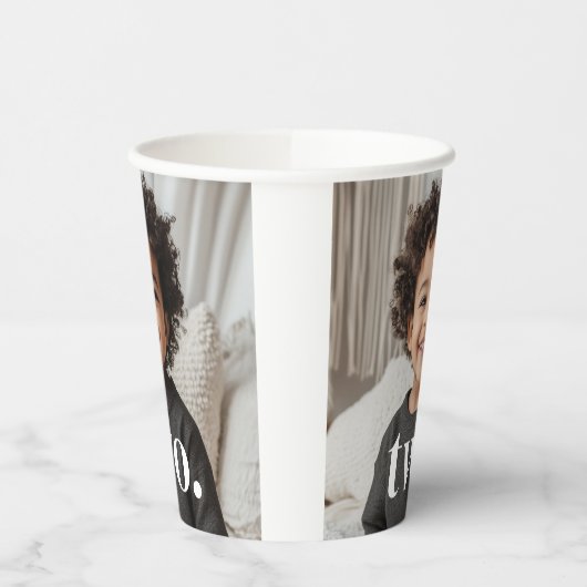 Gobelets En Papier Photo du 2e anniversaire - deux (Gauche)