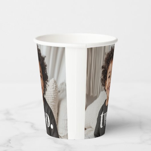 Gobelets En Papier Photo du 2e anniversaire - deux (Droite)