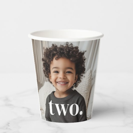 Gobelets En Papier Photo du 2e anniversaire - deux (Recto)