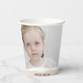 Gobelets En Papier Photo et Perosnalized Text pink (Verso)