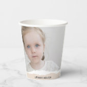 Gobelets En Papier Photo et Perosnalized Text pink (Recto)